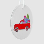 Camion Retro Pickup avec cadeaux de Noël (devant)