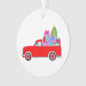 Camion Retro Pickup avec cadeaux de Noël (devant)