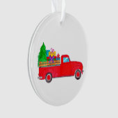 Camion Retro Pickup avec cadeaux de Noël (devant)