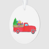 Camion Retro Pickup avec cadeaux de Noël (devant)