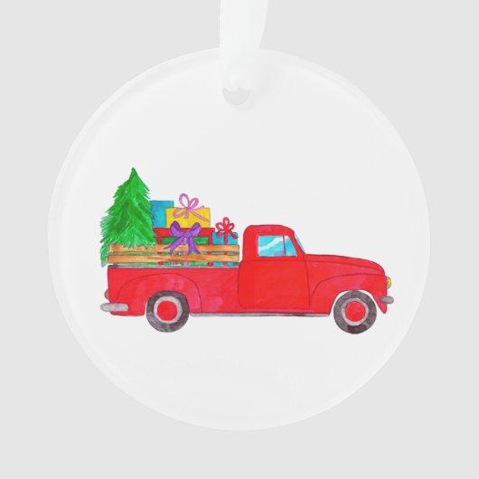 Camion Retro Pickup avec cadeaux de Noël (devant)