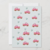 camion rose & coeur anniversaire Invitation (Dos)