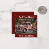 Camion Rouge Antique En Rustique Barne Carte Note (Devant/Arrière en situation)