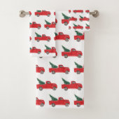 Camion rouge avec ensemble de serviettes de bain M (En situation)