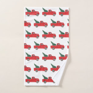 Camion rouge avec ensemble de serviettes de bain M