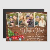 Camion rouge de Noël 3 photo Carte magnétique de v (Devant / Derrière)