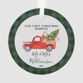 Camion rouge Premier Noël Marié Buffalo Plaid (dos)