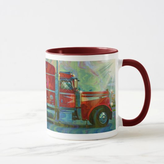 CAMION ROUGE TRUCKERS GROS RIG CAFÉ MUG (Droite)
