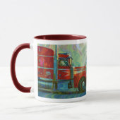 CAMION ROUGE TRUCKERS GROS RIG CAFÉ MUG (Gauche)