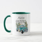 Camion rustique Bleu Ferme de Noël Mug (Gauche)