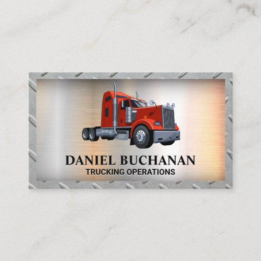 Camion Semi-Rouge | Carte de visite Arrière - plan (Devant)