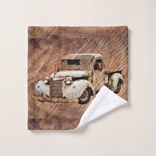 Camion vintage Bois rustique (Gant de toilette)