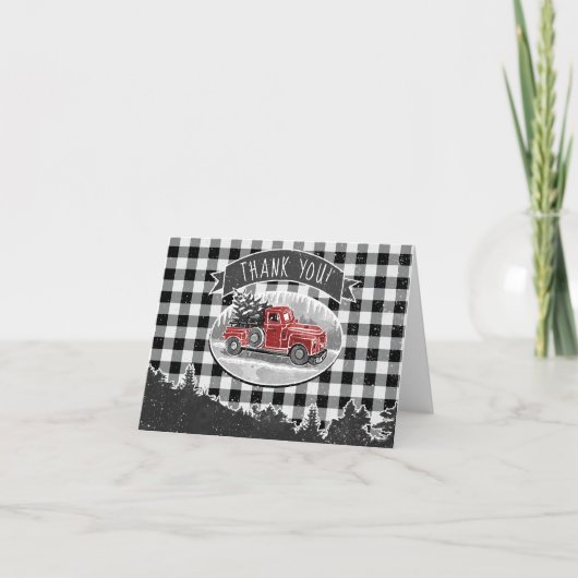 Camion vintage Buffalo noir Plaid Merci (Devant)