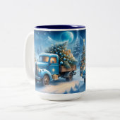 Camion Vintage personnalisé Mug de Noël, Retro (Devant gauche)