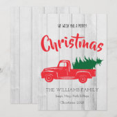 Camion Vintage rouge Carte de Noël personnalisée (Devant / Derrière)