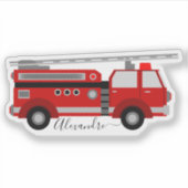 camionnette rouge personnalisez votre autocollant (Devant)