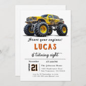 Camions Anniversaire Fête Invitation (Devant / Derrière)