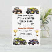 Camions Anniversaire Fête Invitation (Debout devant)