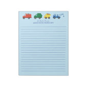 Camions Boy's Cute Kid's Stationnaire Bloc-notes (Tourné)