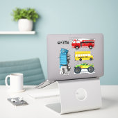 Camions Bus Boys Nom Modèle Stickers en forme (Ordinateur portable sur le bureau)