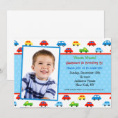 Camions Camion Photo Anniversaire Invitation garço (Devant / Derrière)