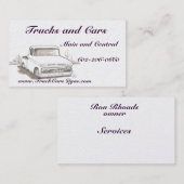 Camions, cartes de visite de voitures (Devant / Derrière)