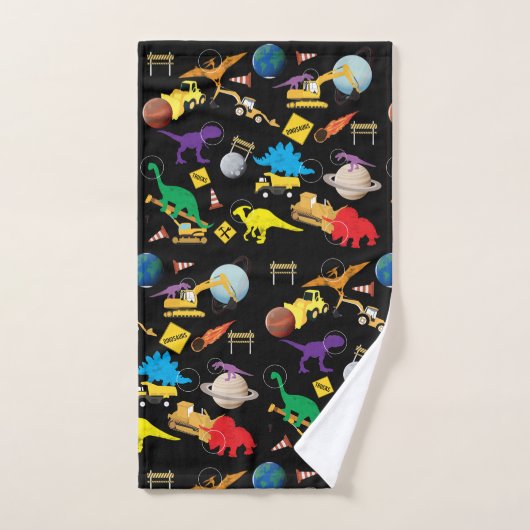 Camions de construction Astronaut Dinosaures dans  (Serviette à main)