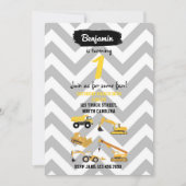 Camions de construction Invitations d'anniversaire (Devant)