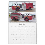 Camions d'incendie - Calendrier des 12 mois (Mar 2027)