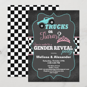 Camions ou Tiaras Genre Reveillez les invitations