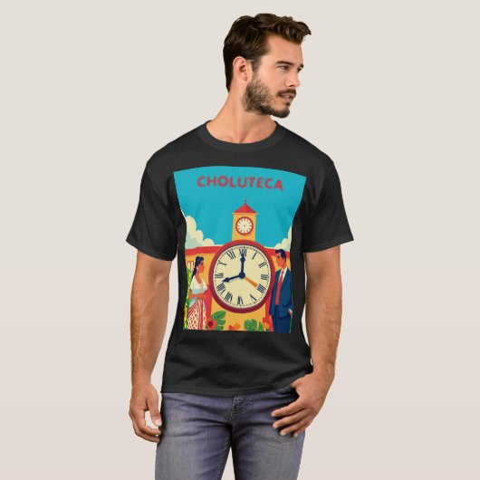 CAMISAS Honduras CHOLUTECA RELOJ Retro poster T-shirt (Voorkant volledig)