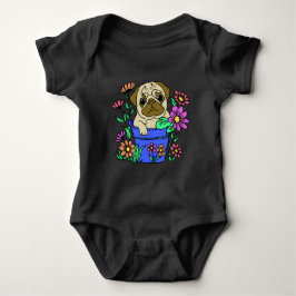 camiseta cachorrinho fofo nas flores romper