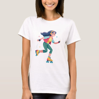 Camiseta Chica Patinando muy Alegre T-shirt