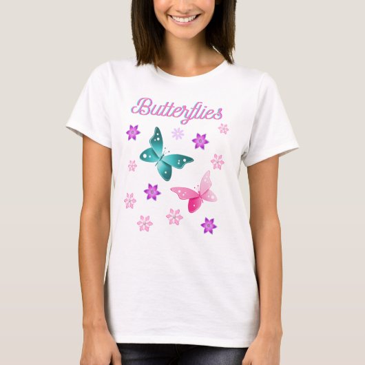 Camiseta Dama con mariposas T-shirt (Voorkant)