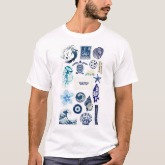 Camiseta de Hombre con Estampado Marino Minimalist T-shirt