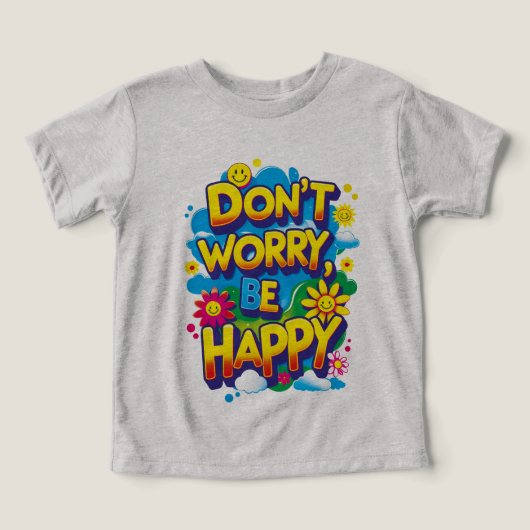 Camiseta de manga corta Don't Worry, Be Happy (Design Recto)
