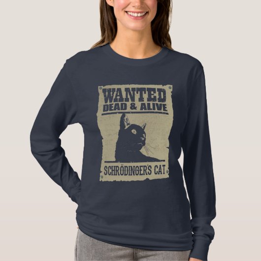 Camiseta Fem. Schrodinger's Cat - Dark - Front T-shirt (Voorkant)
