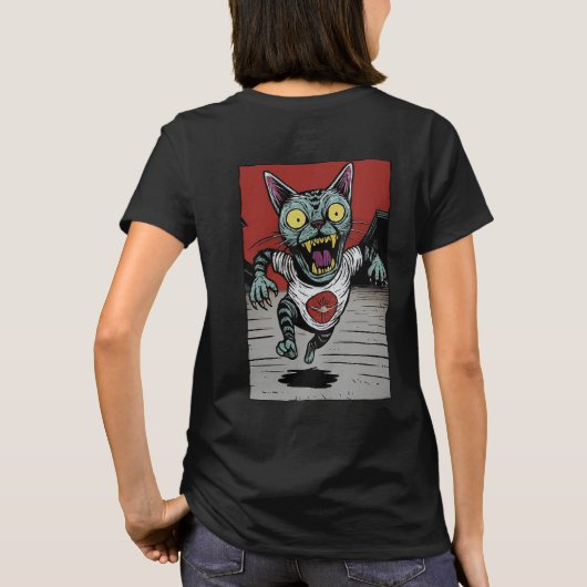 Camiseta Fem. Zombie Runner Cat - Back T-shirt (Achterkant)