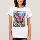 Camiseta Feminina Básica Borboleta T-shirt (Voorkant)