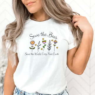 Camiseta Floral T-shirt "Save the Bees,