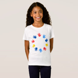 Camiseta Infantil Feminina em Jersey Fina Mãos T-shirt