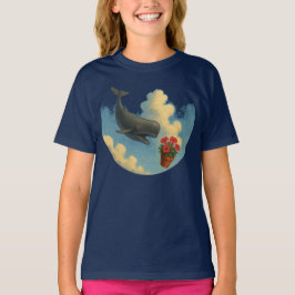 Camiseta Infantil Whale & Bowl Of Petunias - Front T-shirt