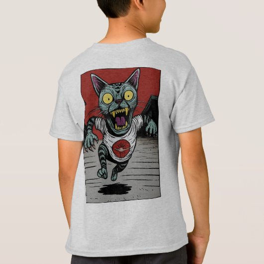 Camiseta Infantil Zombie Runner Cat - Back T-shirt (Achterkant)
