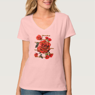Camiseta Mujer Rosas Rojas T-shirt