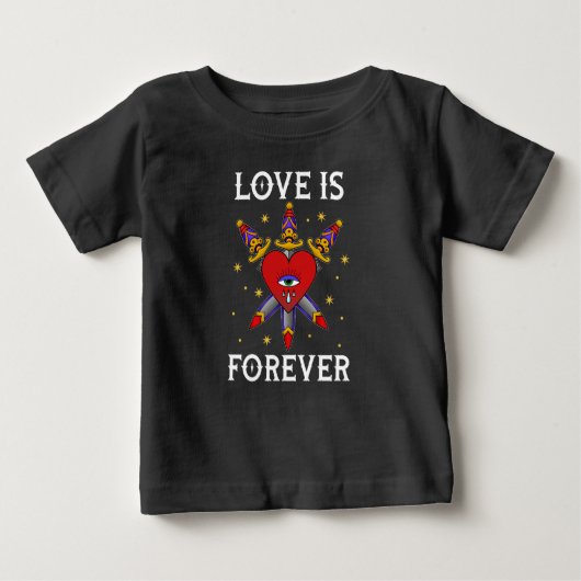 Camiseta tatuaje neo tradicional love is forever (Voorkant)