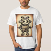 Camiseta vintaje robot steampunk IA T-shirt (Voorkant)