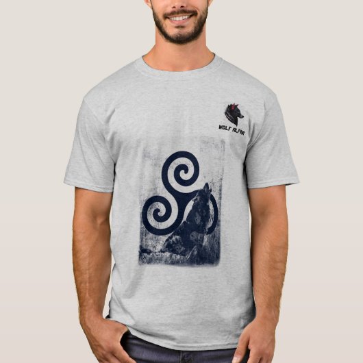 Camiseta Wolf Alpha, Cinza T-shirt (Voorkant)