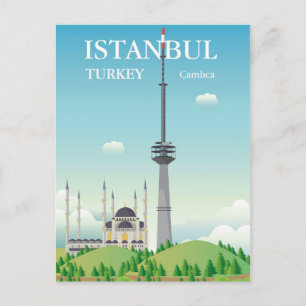 Camlica Tower   Istanbul, Turkije Briefkaart