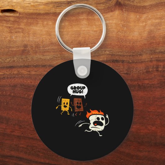 Camng Group Hug Smores Funny Marshmallow Men Women Sleutelhanger (Voorkant)