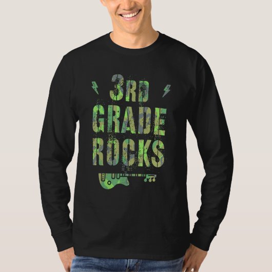 Camo 3rd Grade Rocks Camp Teacher Squad Third Grad T-shirt (Voorkant)